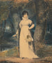 Landscape painting with a full-length portrait of a lady holding a hat - Richard Westall — artwork view