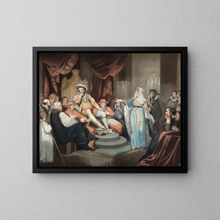 Catherine of Aragon pleading her case - Richard Westall — framed artwork on a wall