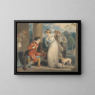 Rosebud ou le Jugement de Paris - Richard Westall — framed artwork on a wall