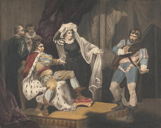 Theatrical figures around a throne - Richard Westall — artwork view