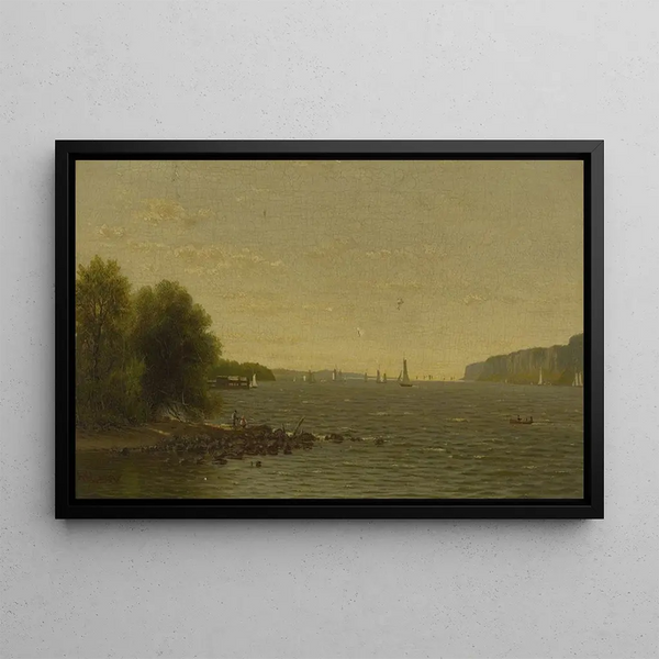 Along the Hudson River - Richard William Hubbard — framed artwork on a wall