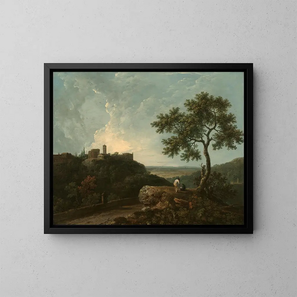 Tivoli, the temple of the Sibyl and the Countryside - Richard Wilson — framed artwork on a wall