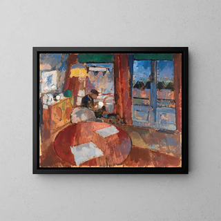 Interior painting with embroidery machine - Rik Wouters — framed artwork on a wall