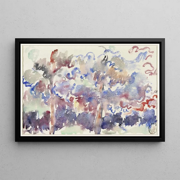 Landscape Boitsfort with flowering fruit trees - Rik Wouters — framed artwork on a wall