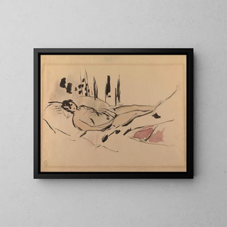 Nude reclining - Rik Wouters — framed artwork on a wall