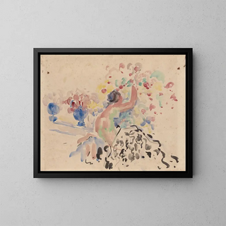 Nude and Flowers Painting - Rik Wouters — framed artwork on a wall