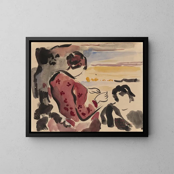Woman sitting - Rik Wouters — framed artwork on a wall