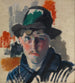 Self-portrait with green hat - Rik Wouters — artwork view