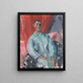 Self-portrait with a black eye patch - Rik Wouters — framed artwork on a wall