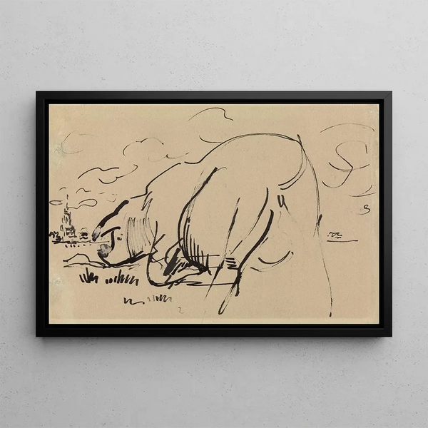 Porcs devant Amersfoort - Rik Wouters — framed artwork on a wall