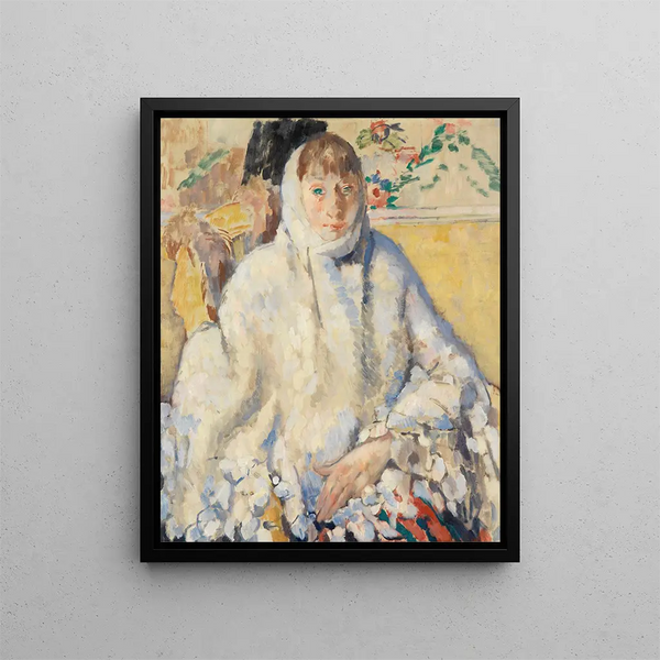 La Femme malade au châle blanc - Rik Wouters — framed artwork on a wall