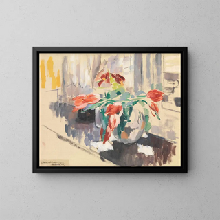 Tulips Painting - Rik Wouters — framed artwork on a wall
