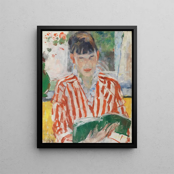 Woman reading - Rik Wouters — framed artwork on a wall