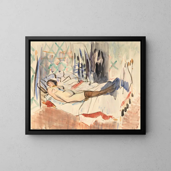 Woman resting - Rik Wouters — framed artwork on a wall