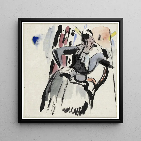 Woman sitting - Rik Wouters — framed artwork on a wall