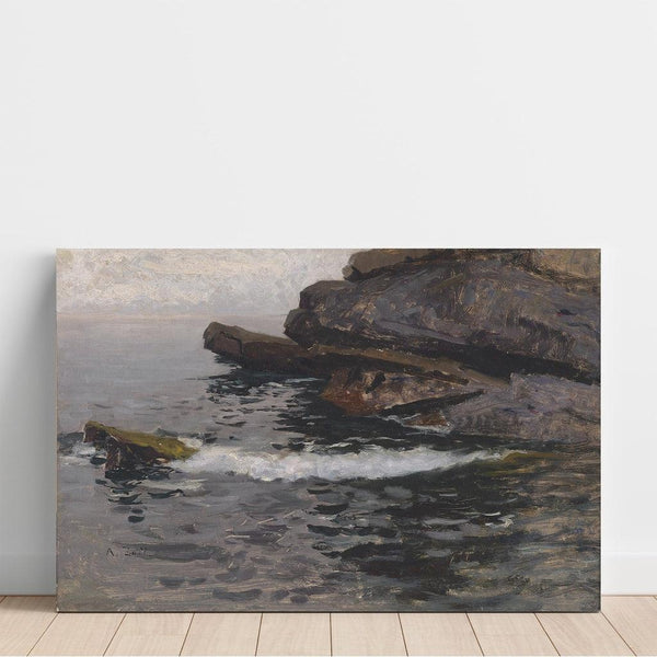 Reproduction of the painting Rocky Shoreline Painting at Capo Lungo - Alfred Zoff