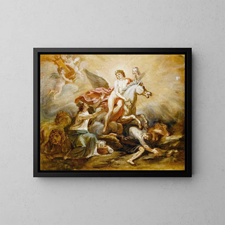 Allegory of Glory by Voltaire - Robert Guillaume Dardel — framed artwork on a wall
