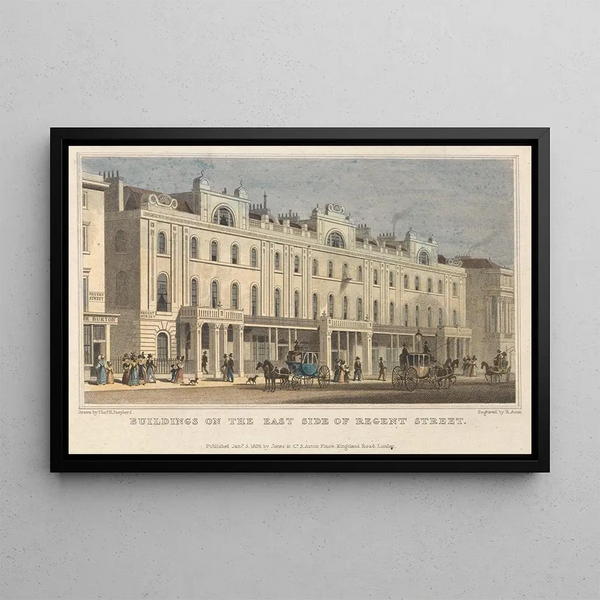 Buildings on the East Side of Regent Street - Robert Ancon — framed artwork on a wall