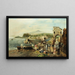 Coastal Mediterranean landscape painting - Robert Alott — framed artwork on a wall
