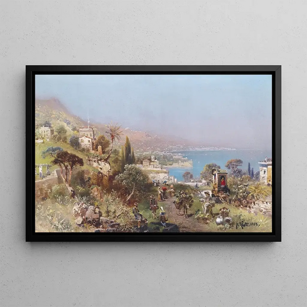 Animation dans une ville portuaire méridionale - Robert Alott — framed artwork on a wall