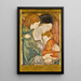 Relief painting with a mother and children - Robert Anning Bell — framed artwork on a wall