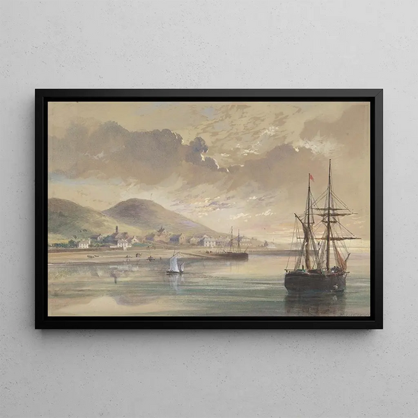 Valentia Painting in 1857-1858 during the laying of the old cable - Robert Charles Dudley — framed artwork on a wall