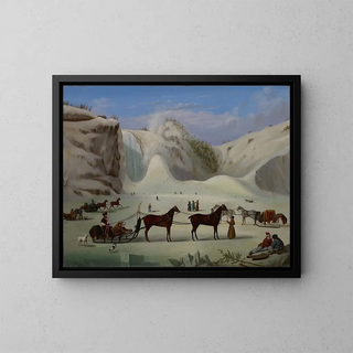 the Ice Cone at Montmorency Falls, Quebec - Robert Clow Todd — framed artwork on a wall