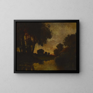 River at Sunset - Robert Crannell Minor — framed artwork on a wall