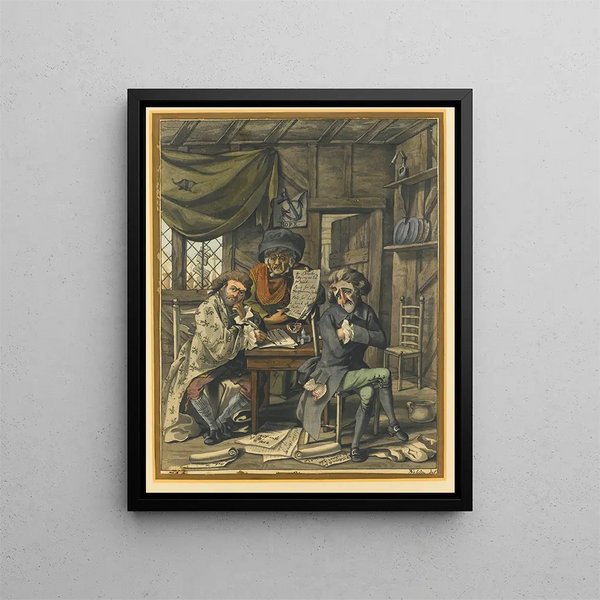 Hors de propos - Robert Dighton — framed artwork on a wall