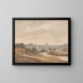 Norwich painting from gravel pits - Robert Dixon — framed artwork on a wall