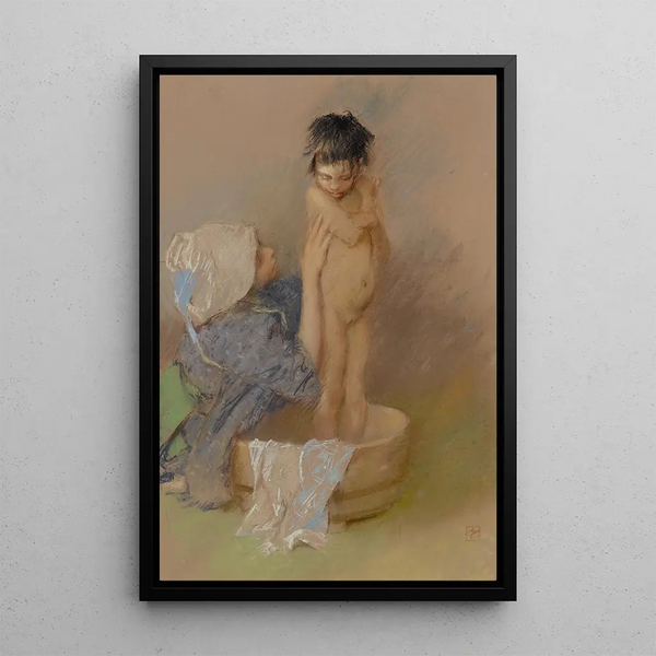 The bath - Robert Frederick Blum — framed artwork on a wall