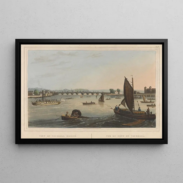 View of Vauxhall Bridge - Robert Havell Jr — framed artwork on a wall