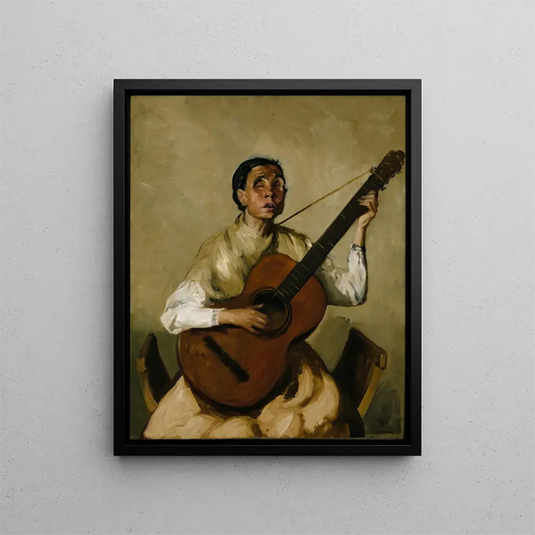 Spanish Blind Singer Painting - Robert Henri — framed artwork on a wall