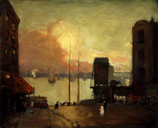 Clouds cumulus on the East River - Robert Henri — artwork view