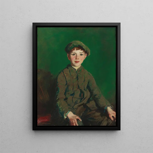 Irish Boy Painting - Robert Henri — framed artwork on a wall