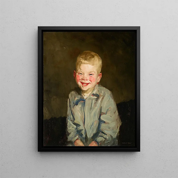 Boy Laughing - Robert Henri — framed artwork on a wall