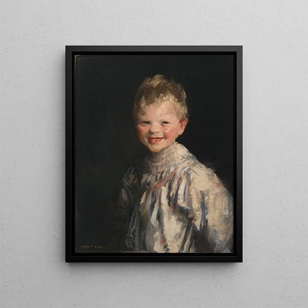 Child Laughing - Robert Henri — framed artwork on a wall