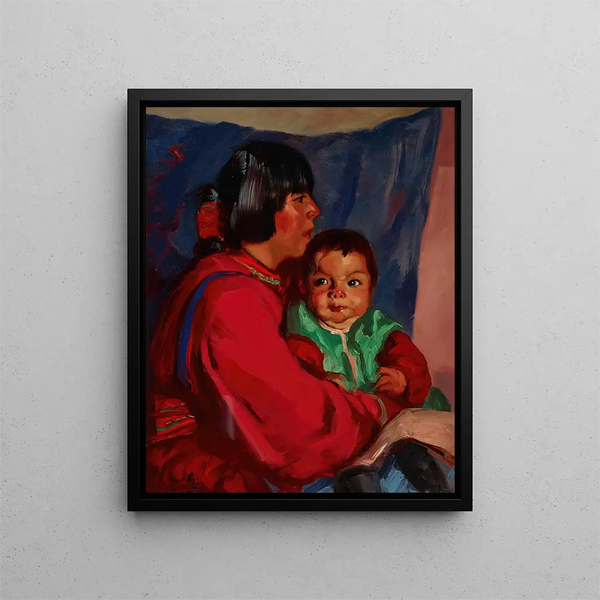 Maria and Baby - Robert Henri — framed artwork on a wall