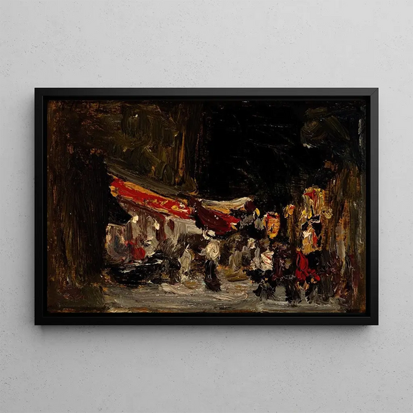 Night on the Promenade - Robert Henri — framed artwork on a wall