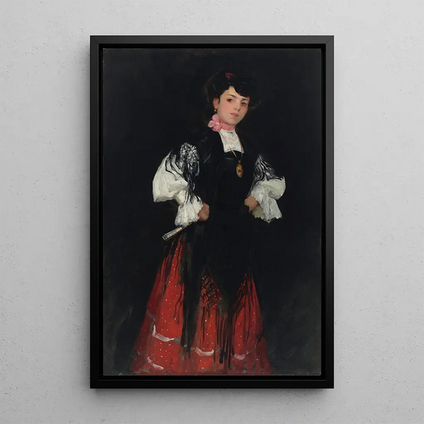Young Spanish Girl from Madrid, a Chula - Robert Henri — framed artwork on a wall