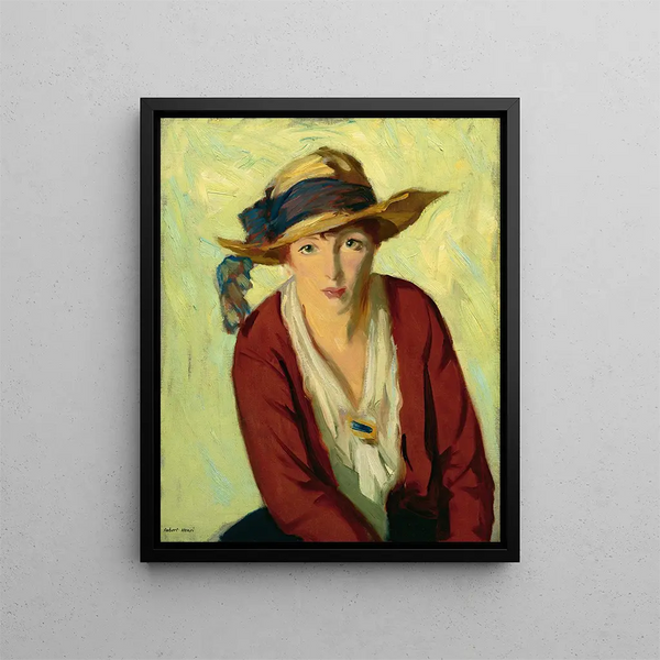 The beach hat - Robert Henri — framed artwork on a wall