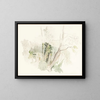 Trees at Beddington - Robert Hills — framed artwork on a wall