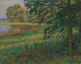 Water's Edge Bank Painting - Robert Hoffmann — artwork view