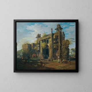 View of Lal Bagh Gate in Dacca - Robert Home — framed artwork on a wall