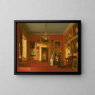 Lord Northwick's gallery painting at Thirlestaine House - Robert Huskisson — framed artwork on a wall