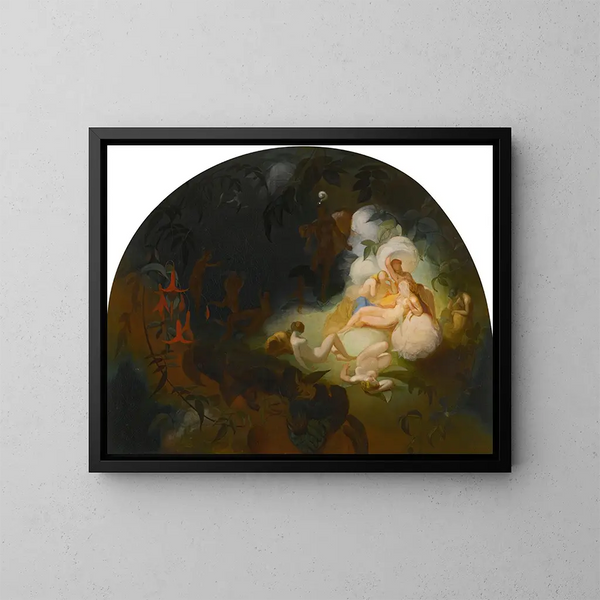 Titania Sleeping - Robert Huskisson — framed artwork on a wall