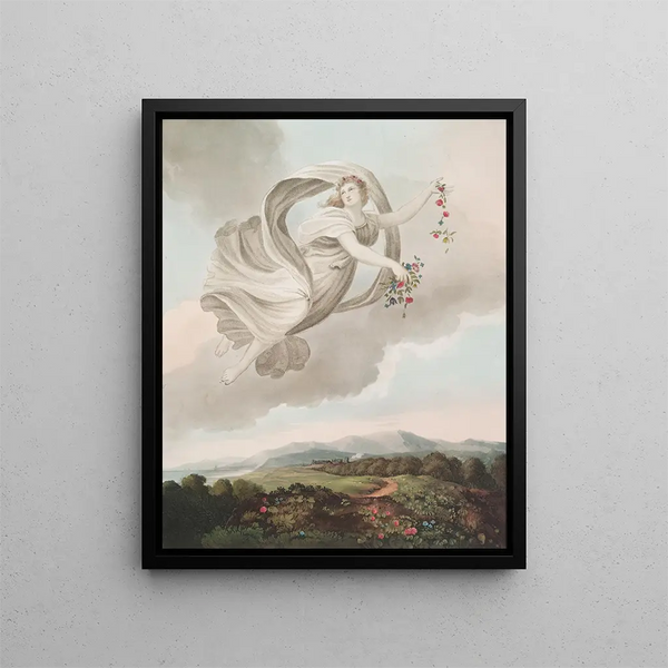 Flore dispensant ses faveurs sur la terre - Robert John Thornton — framed artwork on a wall