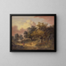 Landscape wooded with woman and child walking on a path - Robert Ladbrooke — framed artwork on a wall