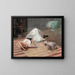 Model smoking a cigarette - Robert Lundberg — framed artwork on a wall