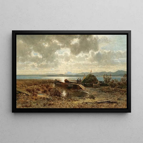 Evening at Chiemsee - Robert Russ — framed artwork on a wall